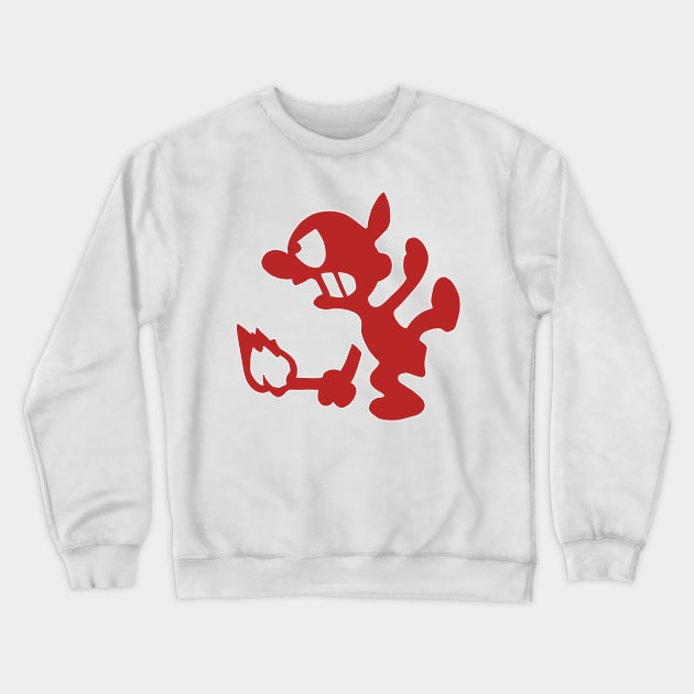 Fire Attack- Mr. Game & Watch (Red) Crewneck Sweatshirt by Orangeblitz